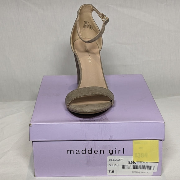 NEW Madden Girl Womens Beella Heeled Sandal Sz 7.5 grey