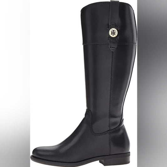 NEW Tommy Hilfiger Womens Shano Equestrian Boot Sz 6.5 black