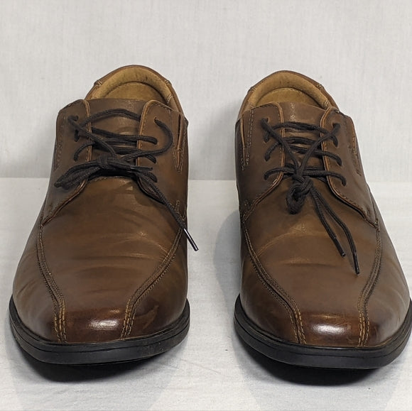 NEW Clarks Mens Leather Tilden Cap Oxford Sz 14 brown