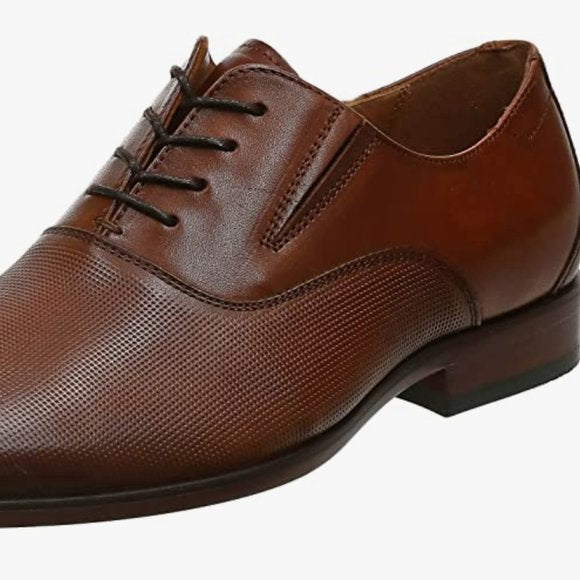 NEW Aldo Mens Oliliria Leather Dress Shoe Uniform Stunning Sz 7.5 CognacBrown