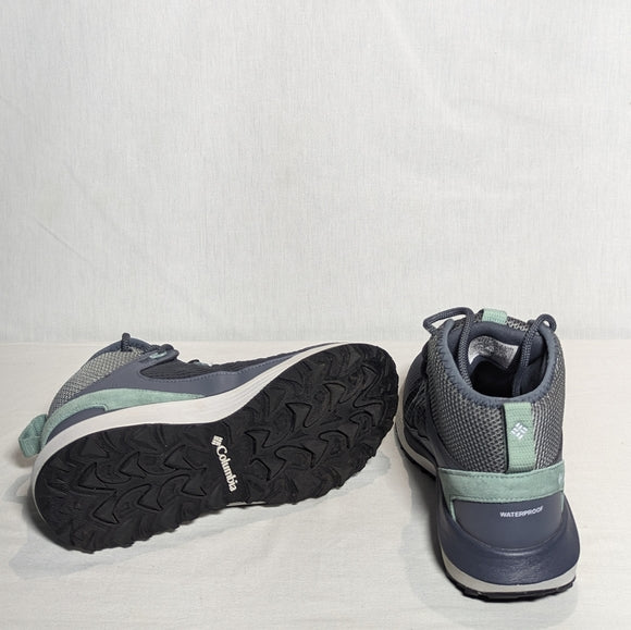 NEW Columbia Womens Mid Waterproof Hiking Shoe Sz 7 graphite dusty green