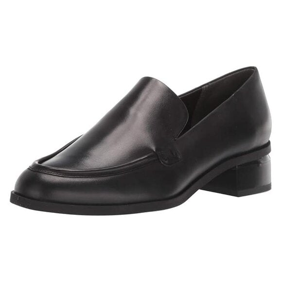 NEW Franco Sarto Womens Newbocca Leather Loafer Sz 11 wide black