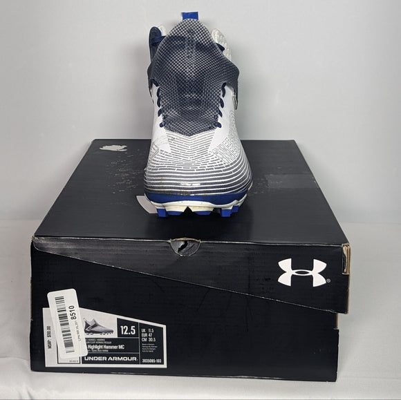 Under Armour Mens Highlight Hammer Mc Football Shoe Sz 12.5 blue/white