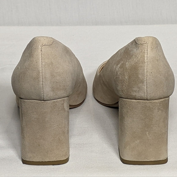 Steve Madden Womens Lend Pointed Toe Block Heel Sz 5.5 beige