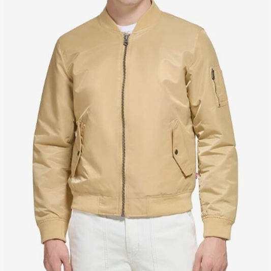 NEW Levis Mens Flight Satin Unfilled Ma-1 Bomber khaki Sz XL