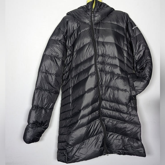 NEW Columbia Womens White Out Mid Omni-heat Long Hooded Light Puffer Jacket XXL