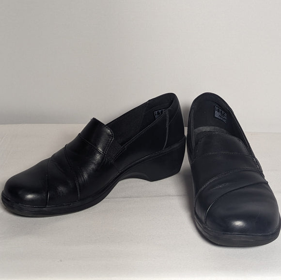 Clarks Womens Leather May Marigold Loafers sz 9 black