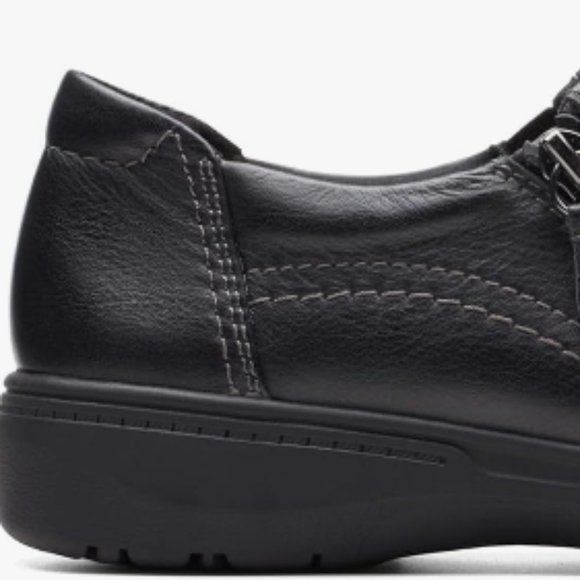 NEW Clarks Womens Carleigh Ray Leather Oxford Sz 6 wide black