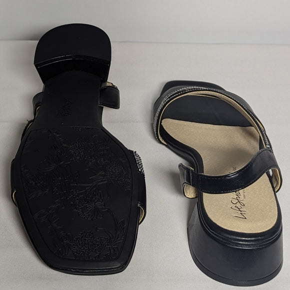 NEW LifeStride Womens Joy Sandal Rhinestone Black 8 Wide