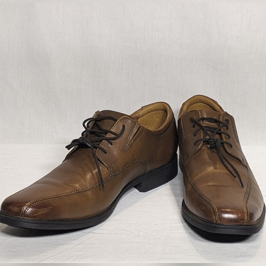 NEW Clarks Mens Leather Tilden Cap Oxford Sz 14 brown