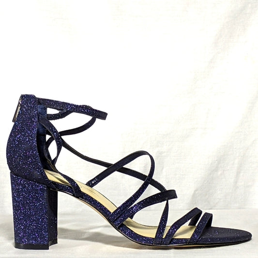 NEW Jessica Simpson Womens Stassey Heel Sandal Pump blue glitter sz 12