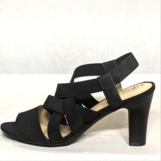 NEW LifeStride womens Charlotte Heeled Sandal Sz 8.5 black