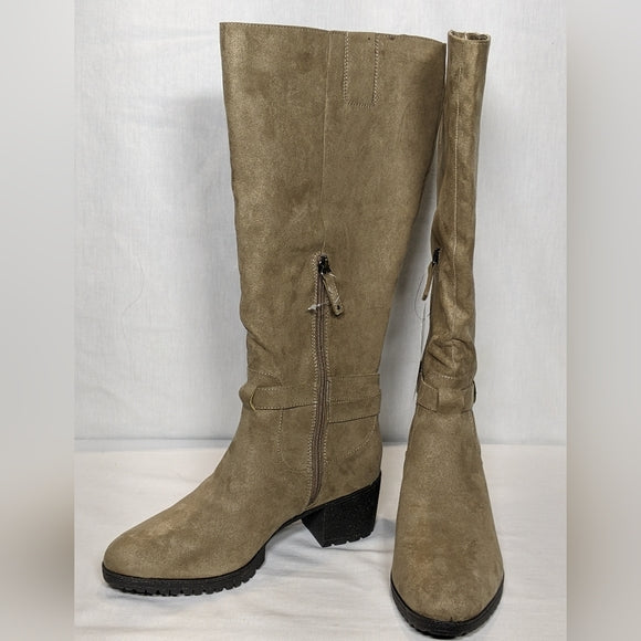 NEW Dr. Scholl's Womens Like It Knee High Boot Sz 9.5 Wide calf tan