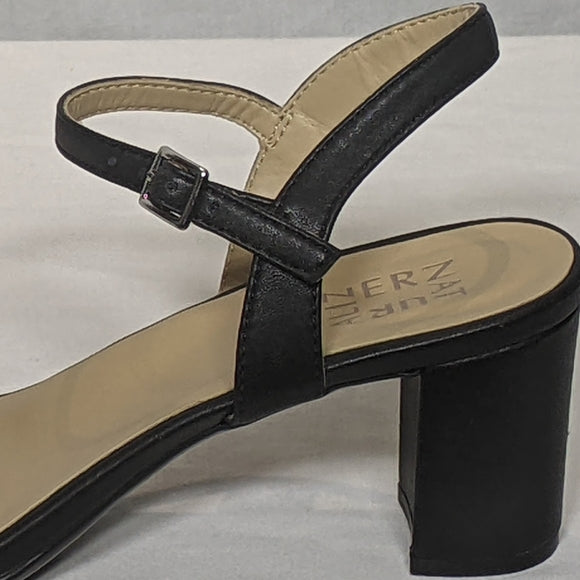 NEW Naturalizer Womens Bristol Heeled Leather Sandal Sz 9 black