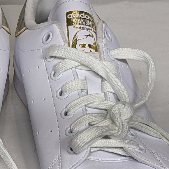 NEW adidas Mens Stan Smith Classic Tennis Shoes stunning Sz 10 white/gold
