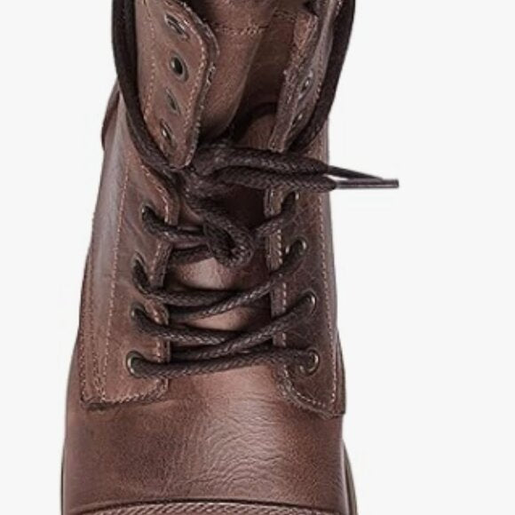 NEW Steve Madden Mens Troopah-c Leather Combat Boot Sz 8.5 brown