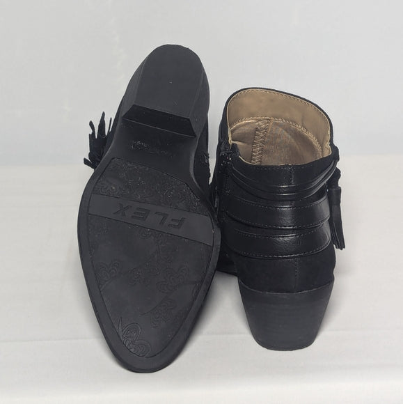 NEW Life Stride Womens Paloma Ankle Bootie black suede Sz 8 wide