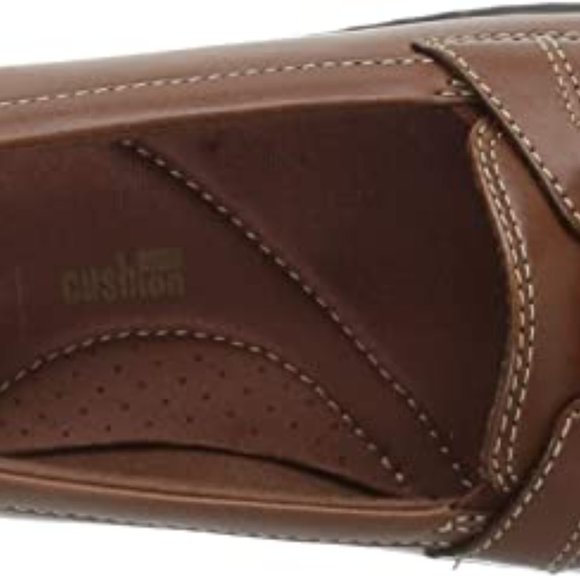 NEW Clarks Womens Ashland Leather Bubble Loafer Sz 8 wide brown