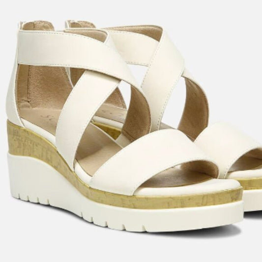 NEW Naturalizer Soul Good Times Wedge Sandal ivory whtie sz 7