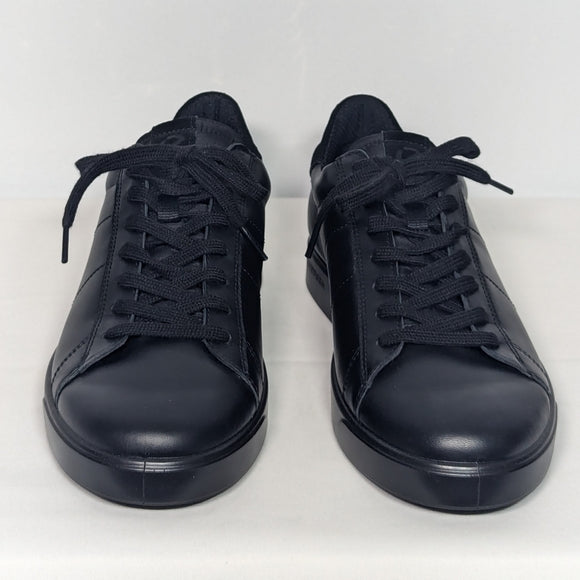 NEW Ecco Mens Leather classic comfort sneaker Sz 8/8.5 black