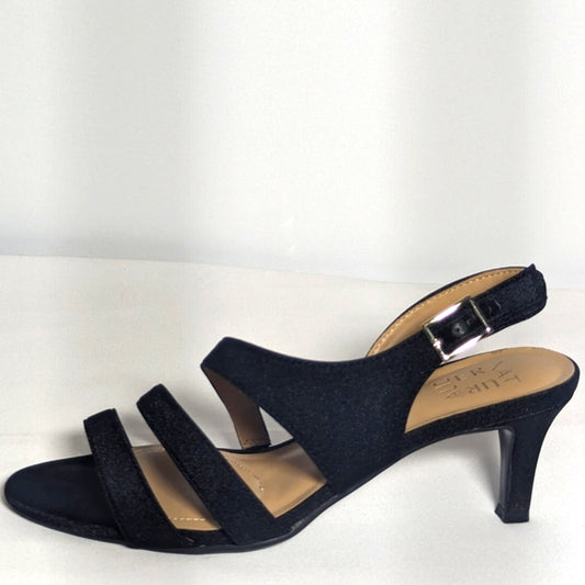 NEW Naturalizer Womens Taimi Adjustable Evening Sandals Sz 8 black metallic