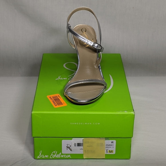 NEW Sam Edelman Doran Strappy Sexy Silver Heeled Sandal Sz 5