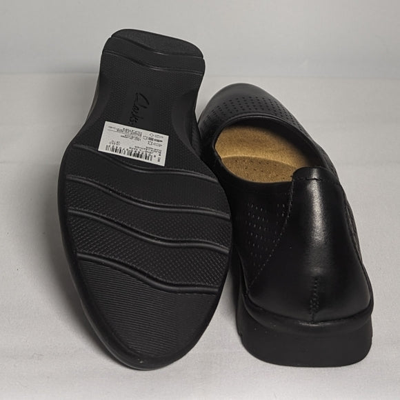 NEW Clarks Womens Leather Jenette Ease Casual Flat Sz 7 black
