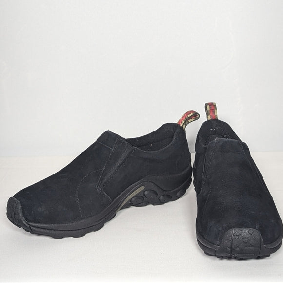NEW Merrell Womens Jungle Moc Slip-On Suede Shoes Sz 9 black