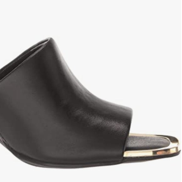 NEW DKNY Womens Bronx Open Toe Fashion Pump Heeled Sandal Black Sz 7.5