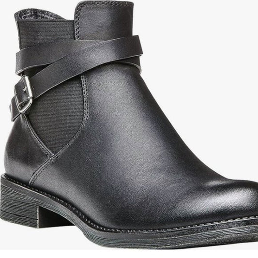 NEW Propet Womens Leather Tatum Ankle Bootie Sz 7.5 black