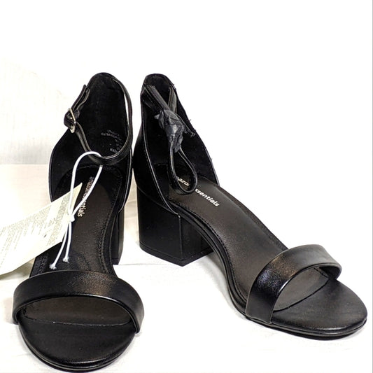 NEW Amazon Essentials Womens Nola Heeled Sandal - Size 7 wide black