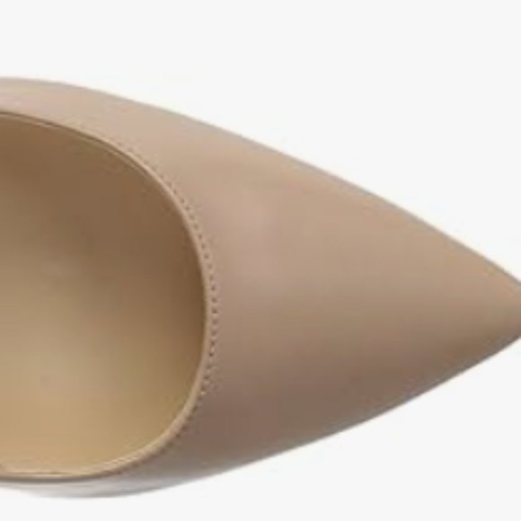 NEW NINE WEST Womens Tatiana Pointy Toe Pump Leather barely nude sz 6.5