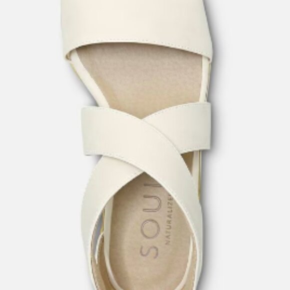 NEW Naturalizer Soul Good Times Wedge Sandal ivory whtie sz 7
