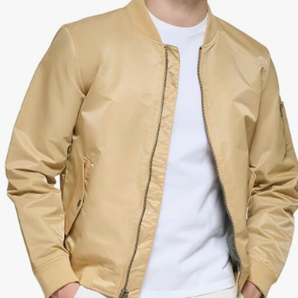 NEW Levis Mens Flight Satin Unfilled Ma-1 Bomber khaki Sz XL