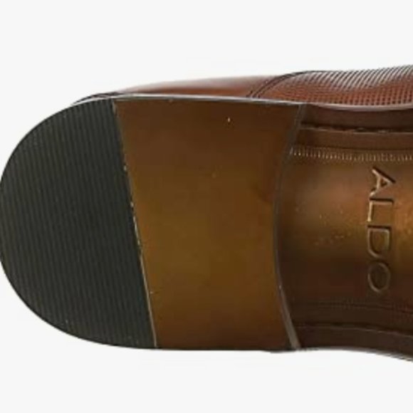 NEW Aldo Mens Oliliria Leather Dress Shoe Uniform Stunning Sz 7.5 CognacBrown