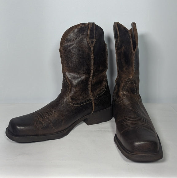 NEW Ariat Mens Leather Rambler Wide Square Toe Western Boot sz 13D wide