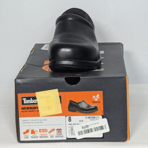 NEW Timberland Womens Newbury ESD Leather Slip-on AL Sz 8 black