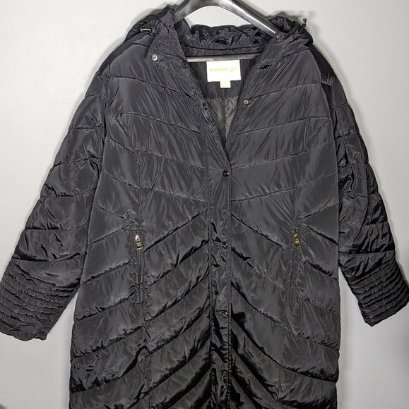 NEW Madden Girl Womens Madden Girl Women's Long Chevron Puffer Jacket XL black