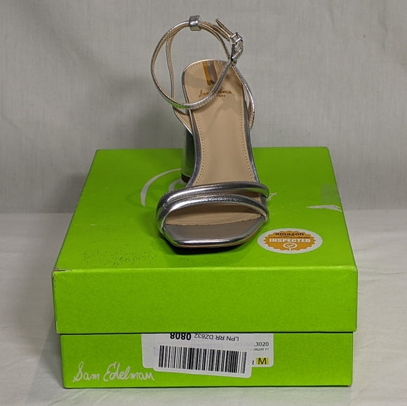 NEW Sam Edelman Kia Silver Nappa Dress Sandal Sz 7.5 silver