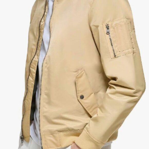 NEW Levis Mens Flight Satin Unfilled Ma-1 Bomber khaki Sz XL