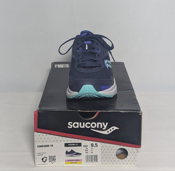 NEW Saucony Womens Cohesion 16 Running Shoes Sz 9.5W blue/purple