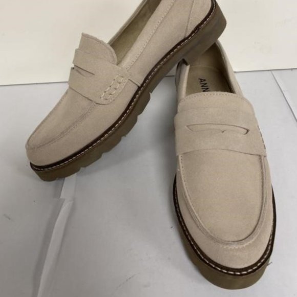 NEW Anne Klein Womens Emmylou Loafer Flat Beige Sz 8