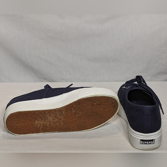 NEW Superga Womens 2790a COTW Fashion Linea Up & Down Italy Navy 7.5 Wide