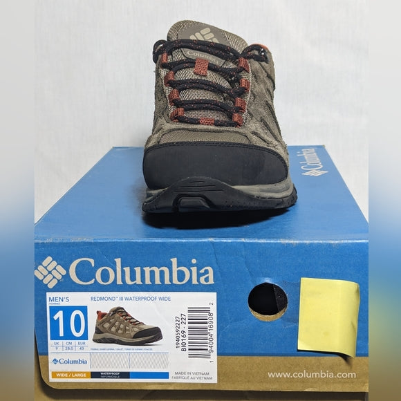 NEW Columbia Mens Redmond Waterproof Wide 10 brown