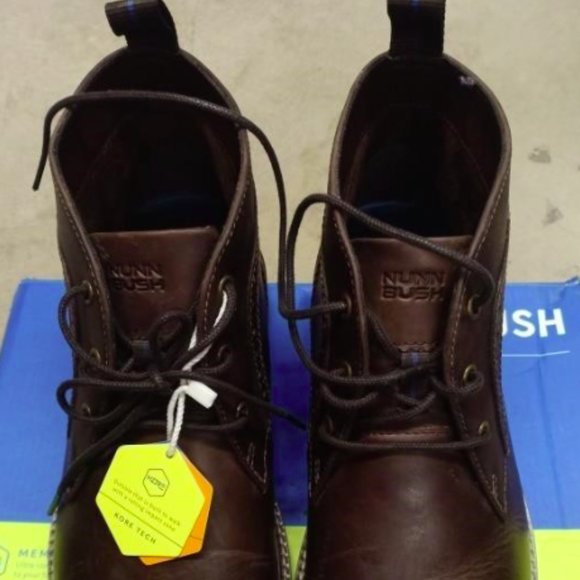 NEW Nunn Bush Mens Ozark Plain Toe Leather Chukka Boot Sz 9.5 brown