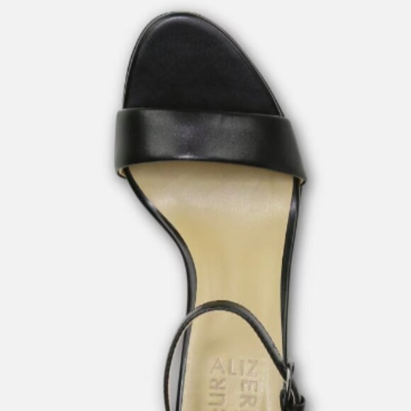 NEW Naturalizer Womens Leather Vera Heeled Sandals Sz 4 black