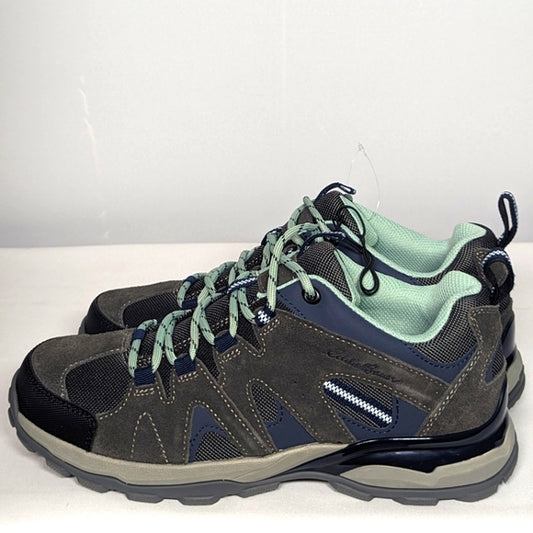 NEW Eddie Bauer Womens Lincoln Suede Mid Hiking Boots Water Resistant grey 10