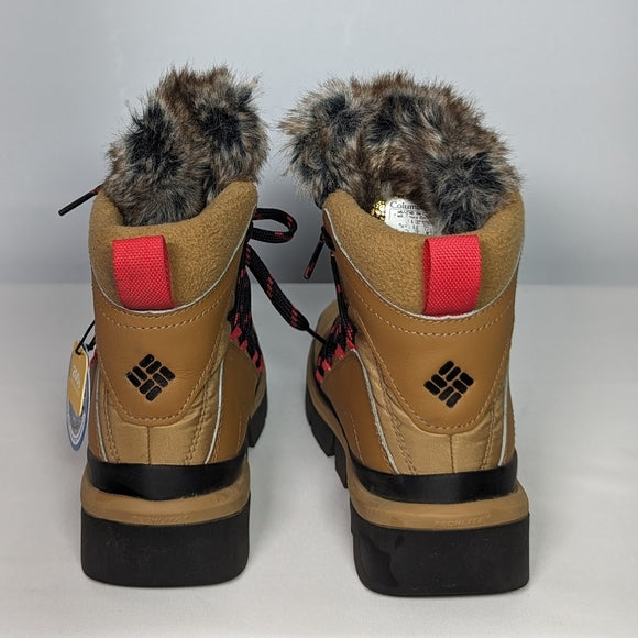 NEW Columbia Womens Keetley Leather Shorty Winter Boots Sz 5 elk/tan