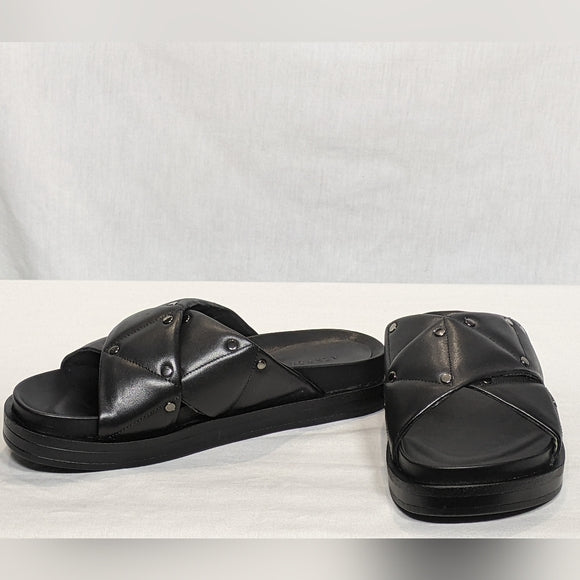 NEW Aerosoles Womens Lina Slide Sandal Sz 6 black Cool pattern
