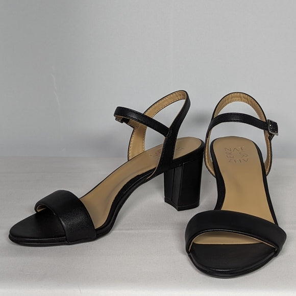 NEW Naturalizer Womens Ankle-Strap Heeled Sandal size 6.5 black